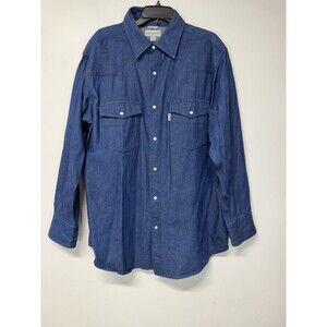 Carhartt Denim Shirt Relaxed Fit Western Pearl snap mens XL ironwood workshirt